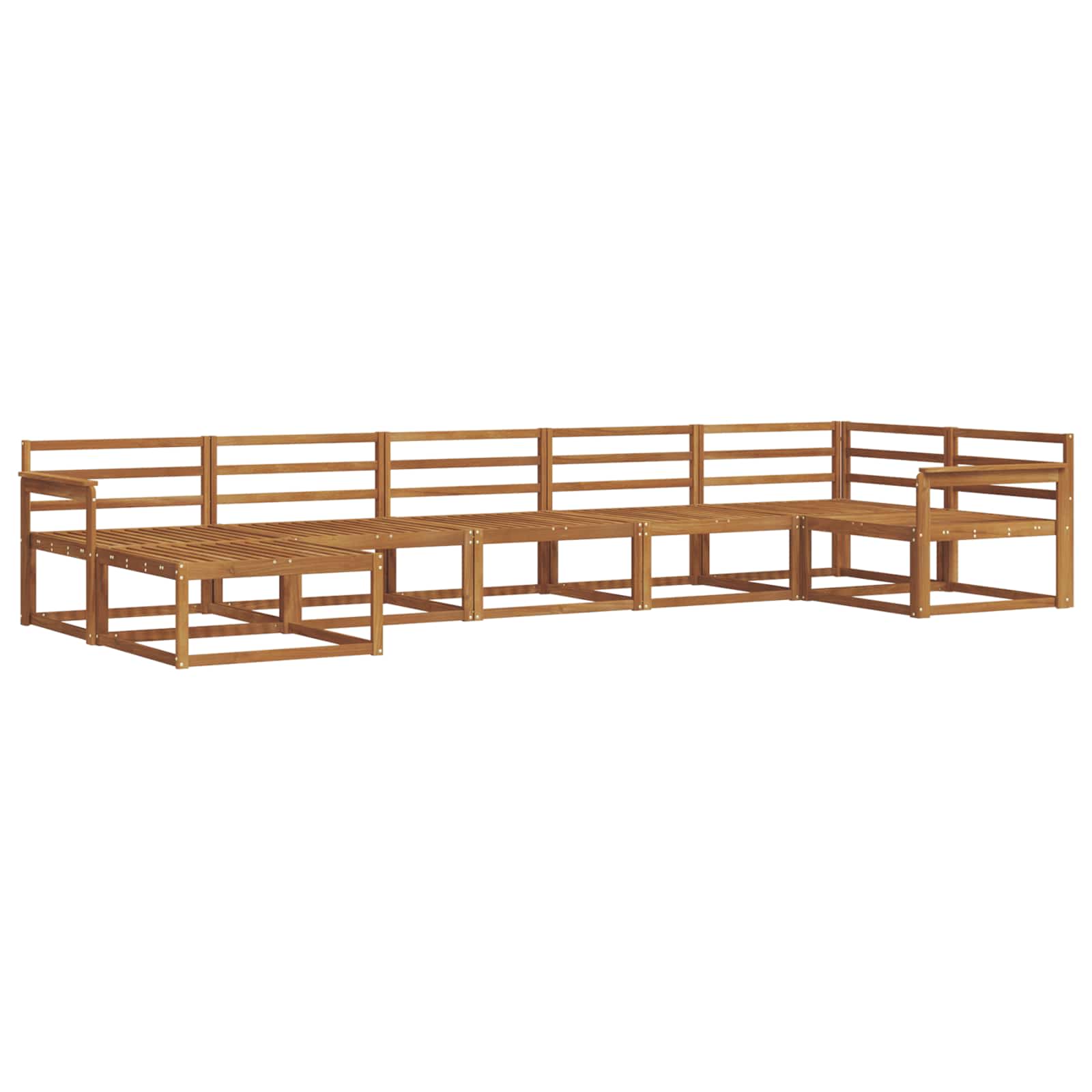Outdoor-Sofagarnitur 7 pcs Natur Massivholz Akazie