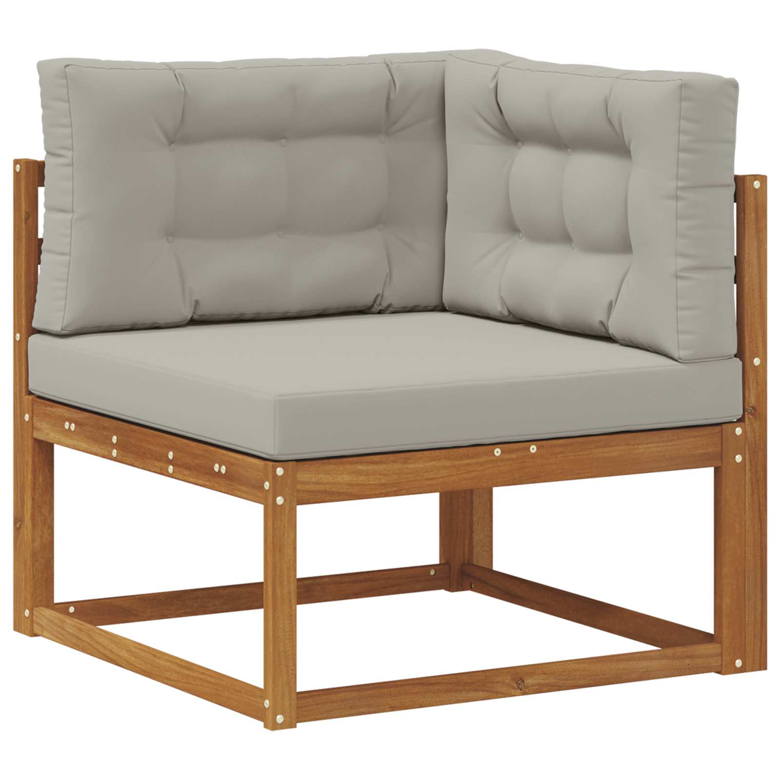 Outdoor-Sofagarnitur mit Kissen 7 pcs Natürlich und Hellgrau