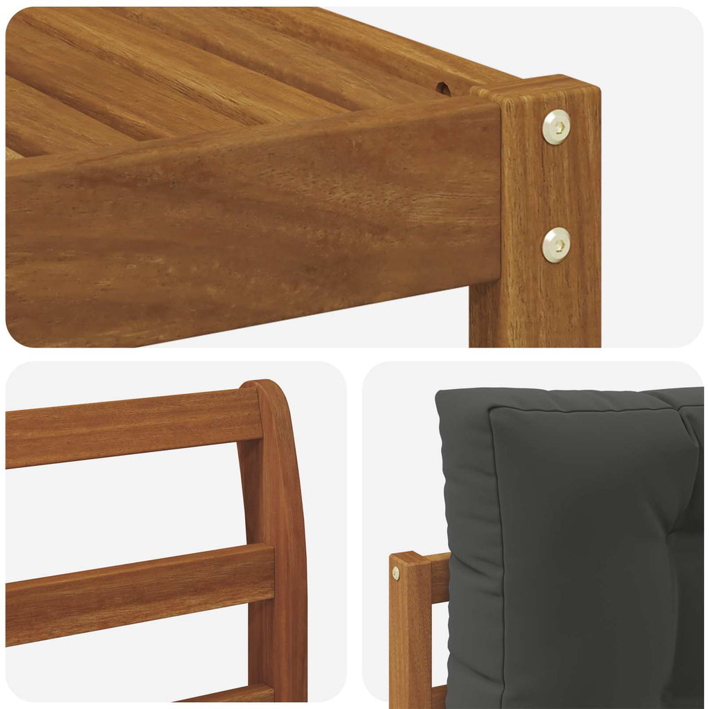 Outdoor-Sofagarnitur mit Kissen 7 pcs Natur und Anthrazit