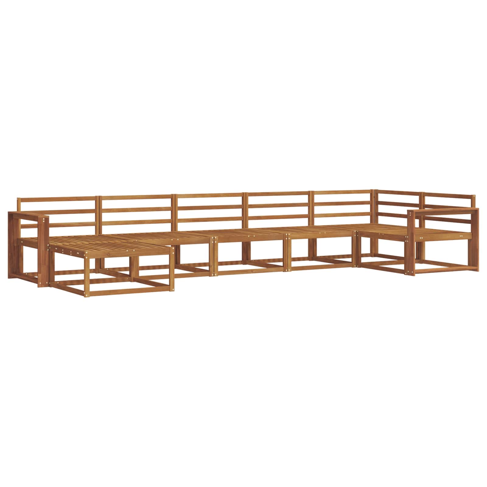 Outdoor-Sofagarnitur 7 pcs Natur Massivholz Akazie