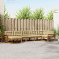 Outdoor-Sofagarnitur mit Kissen 7 pcs Natur und Beige