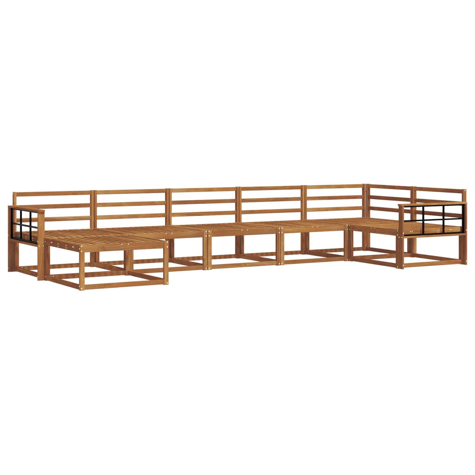 Outdoor-Sofagarnitur 7 pcs Natur Massivholz Akazie