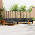 Outdoor-Sofagarnitur mit Kissen 7 pcs Natur und Anthrazit