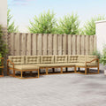 Outdoor-Sofagarnitur mit Kissen 7 pcs Natur und Beige
