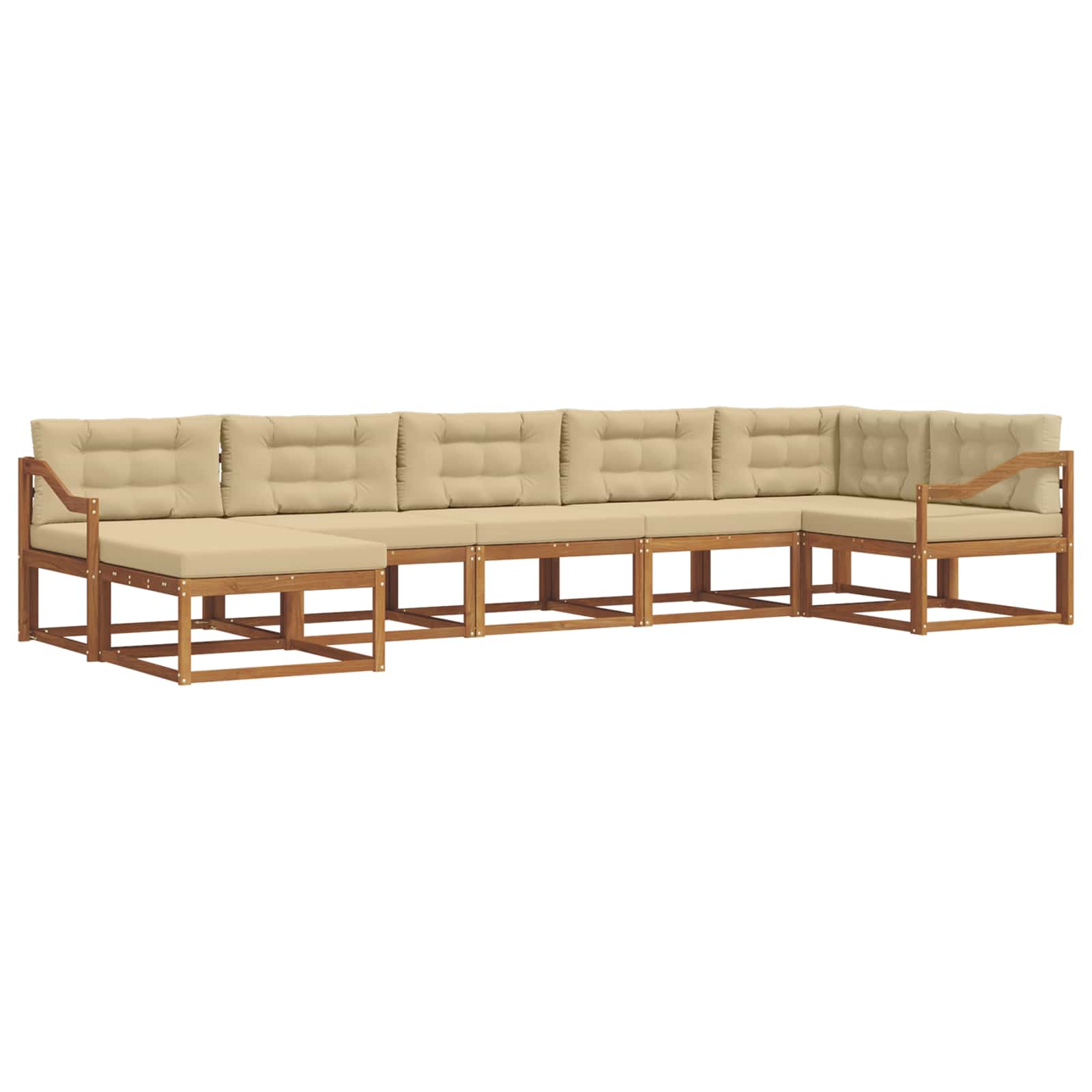 Outdoor-Sofagarnitur mit Kissen 7 pcs Natur und Beige