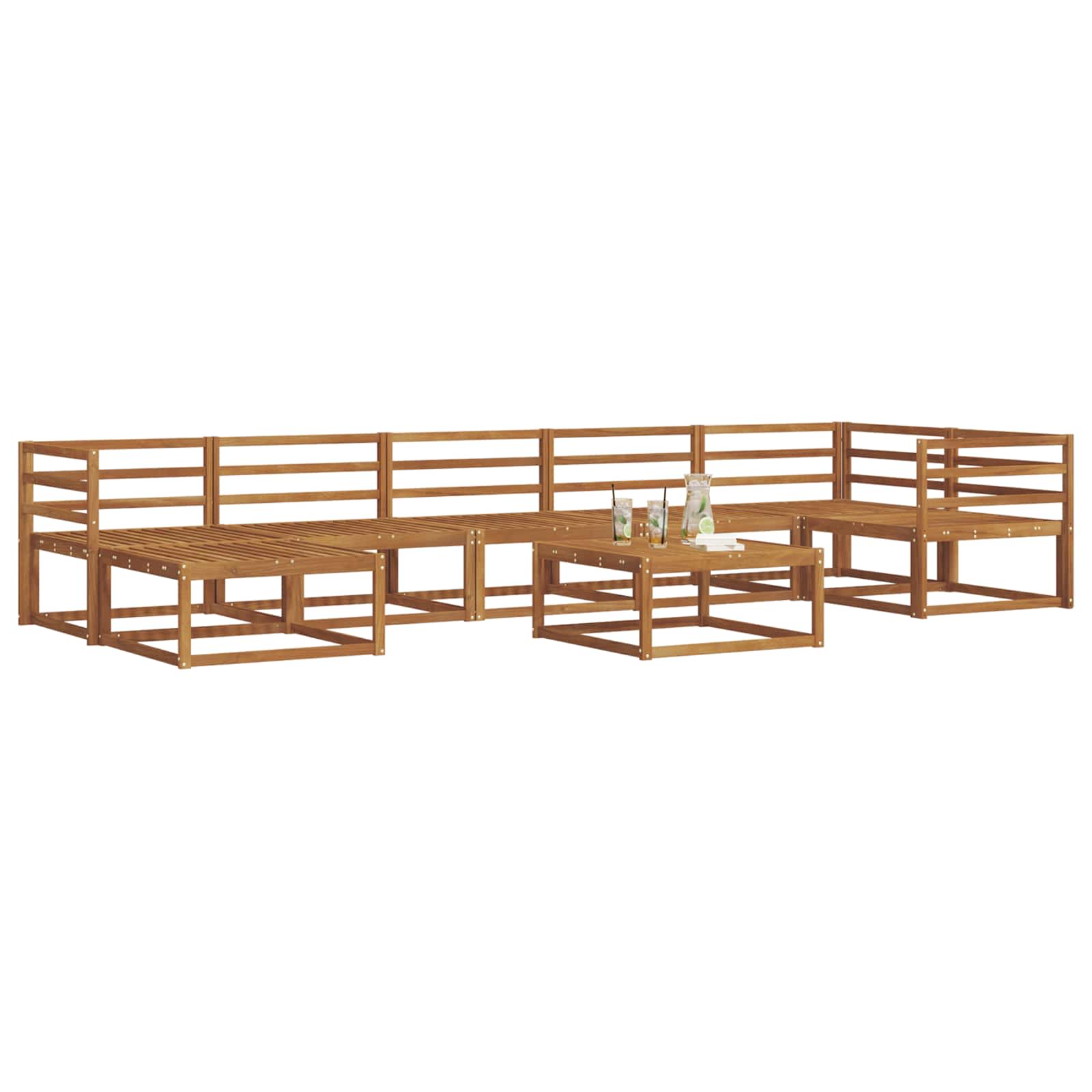 Outdoor-Sofagarnitur 8 pcs Natur Massivholz Akazie