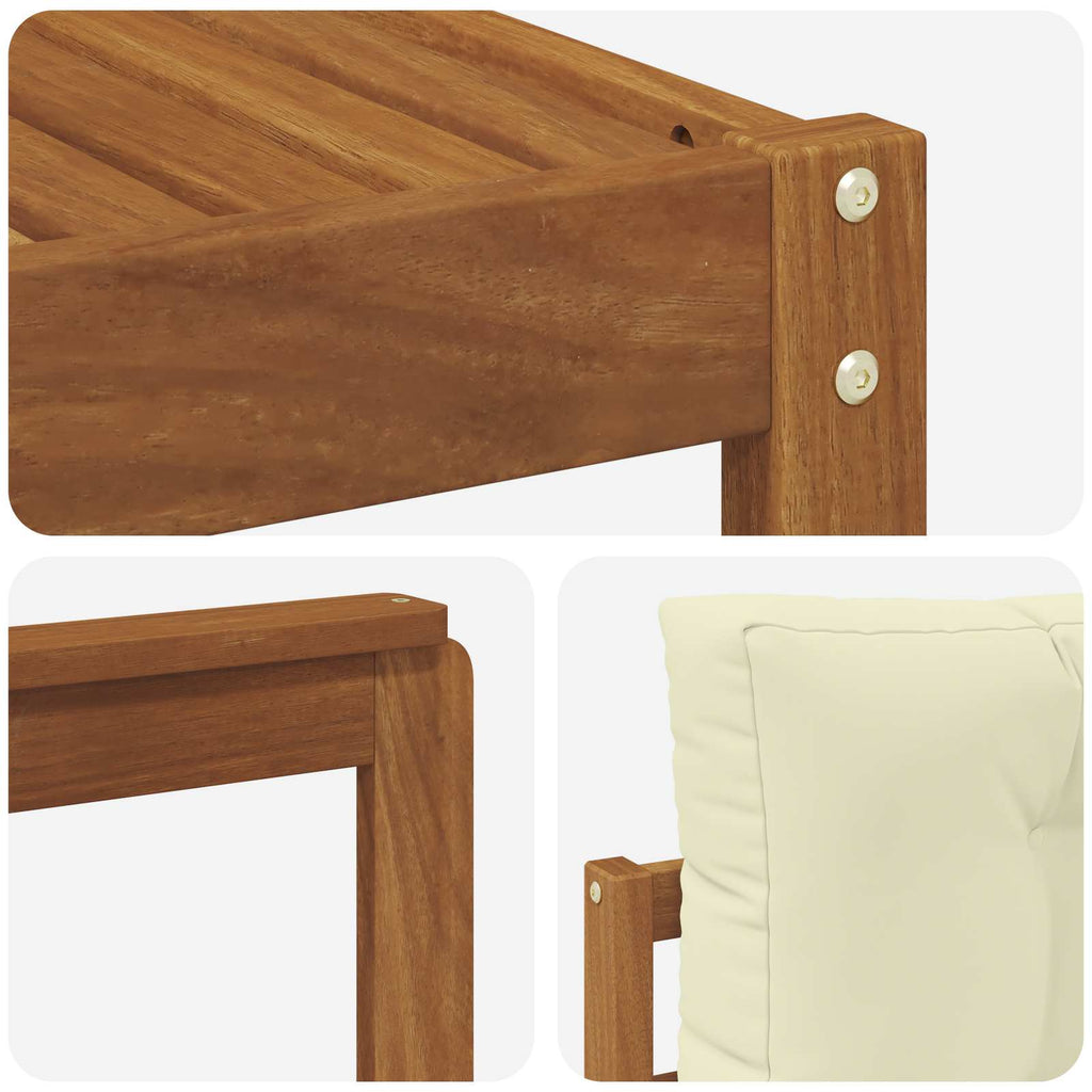 Outdoor-Sofagarnitur mit Kissen 8 pcs Natur und Creme