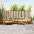 Outdoor-Sofagarnitur mit Kissen 8 pcs Natur und Beige