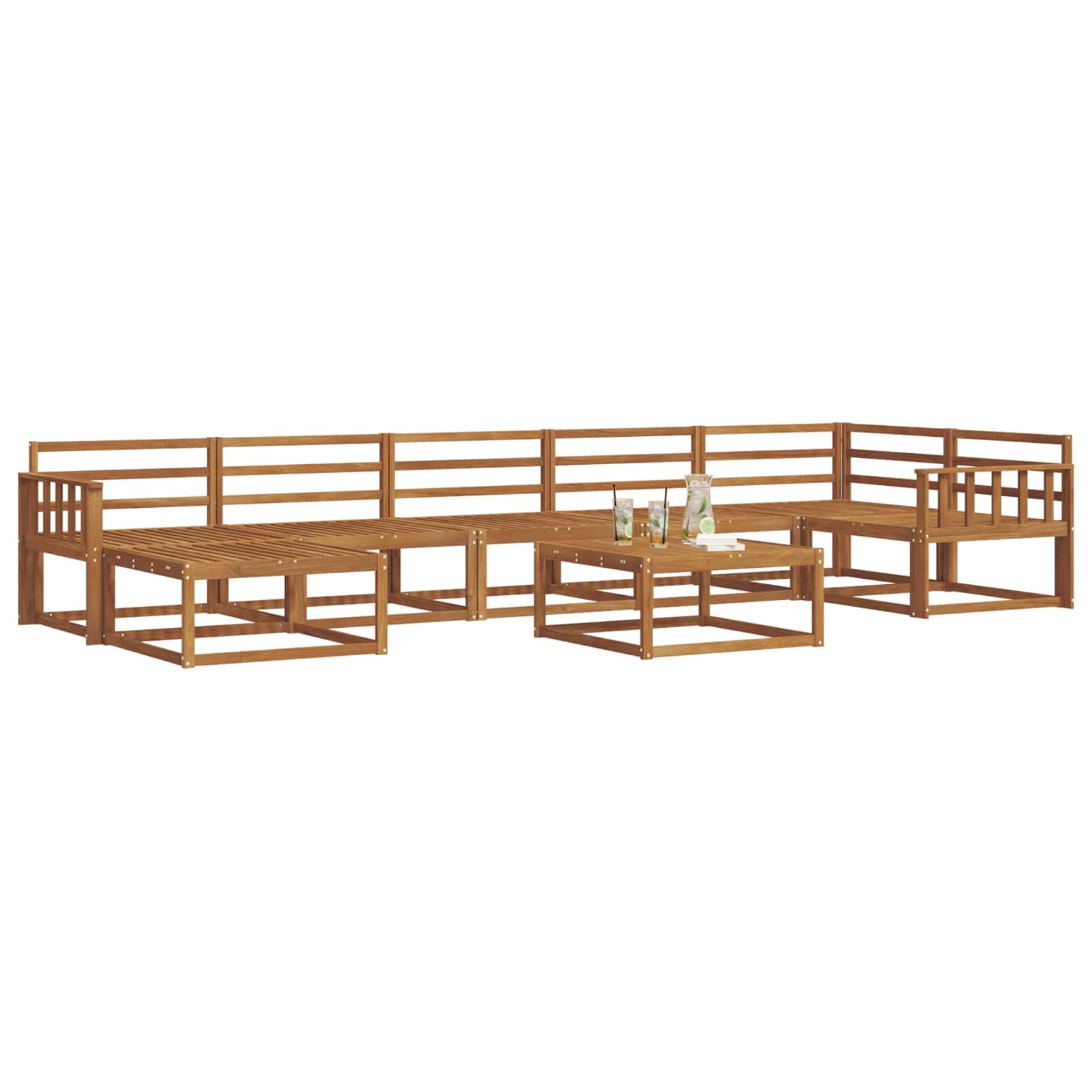 Outdoor-Sofagarnitur 8 pcs Natur Massivholz Akazie