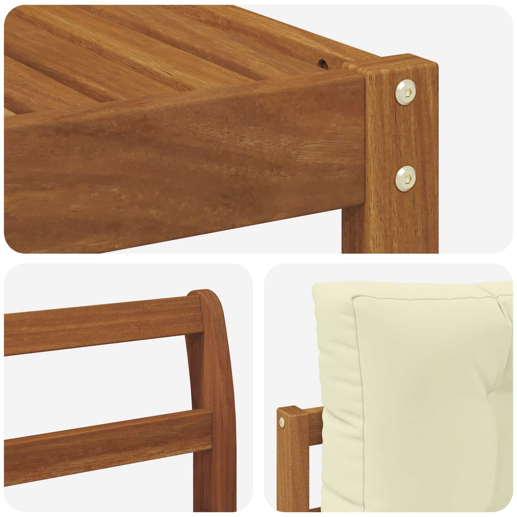 Outdoor-Sofagarnitur mit Kissen 8 pcs Natur und Creme