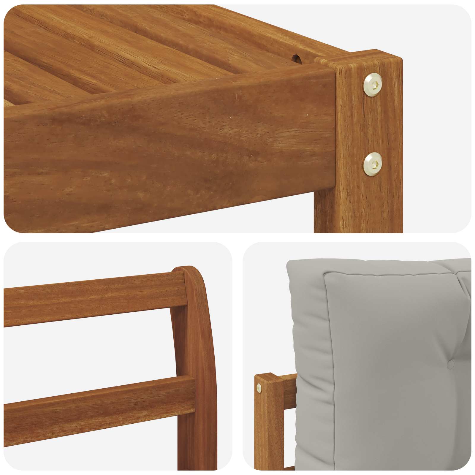 Outdoor-Sofagarnitur mit Kissen 8 pcs Natürlich und Hellgrau