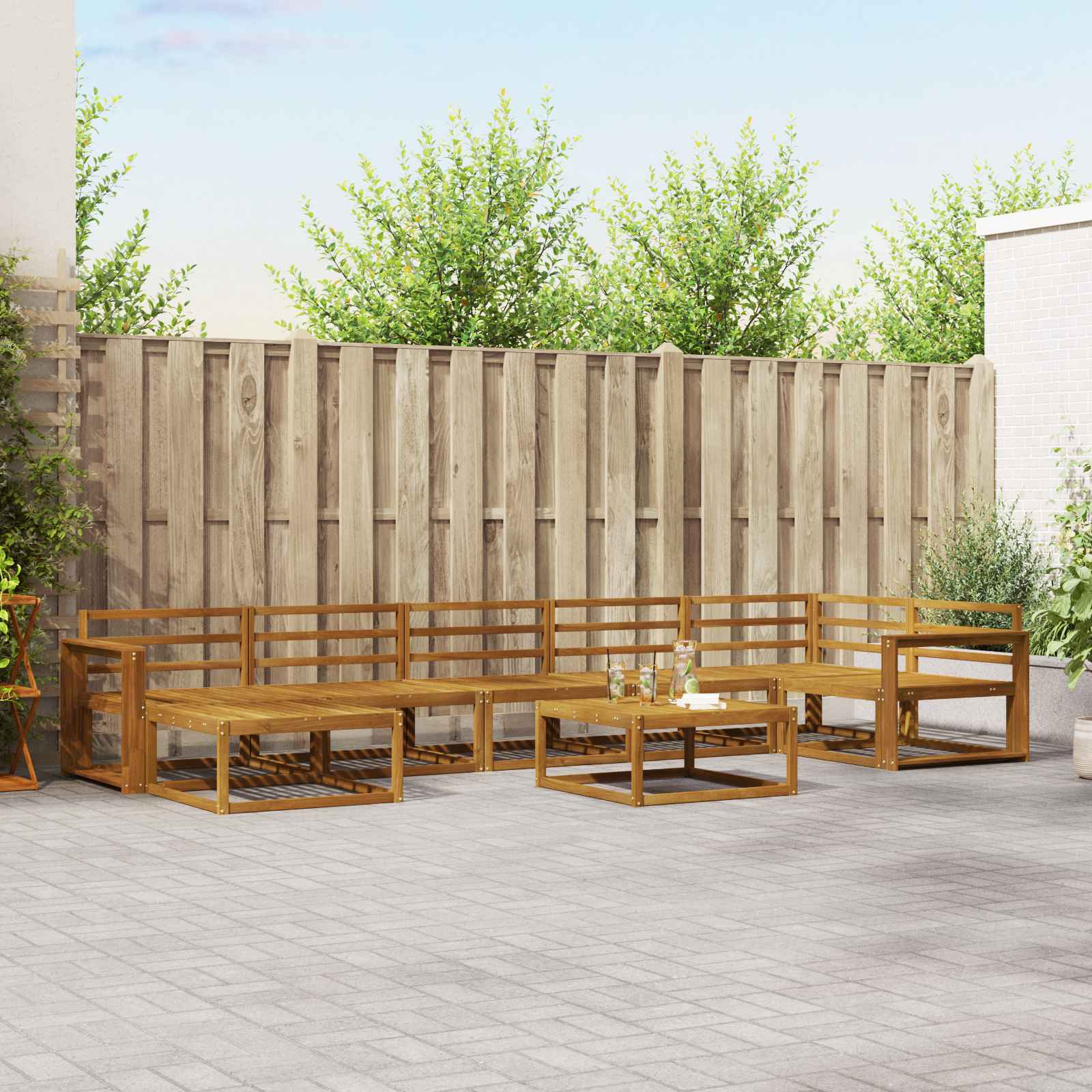 Outdoor-Sofagarnitur 8 pcs Natur Massivholz Akazie