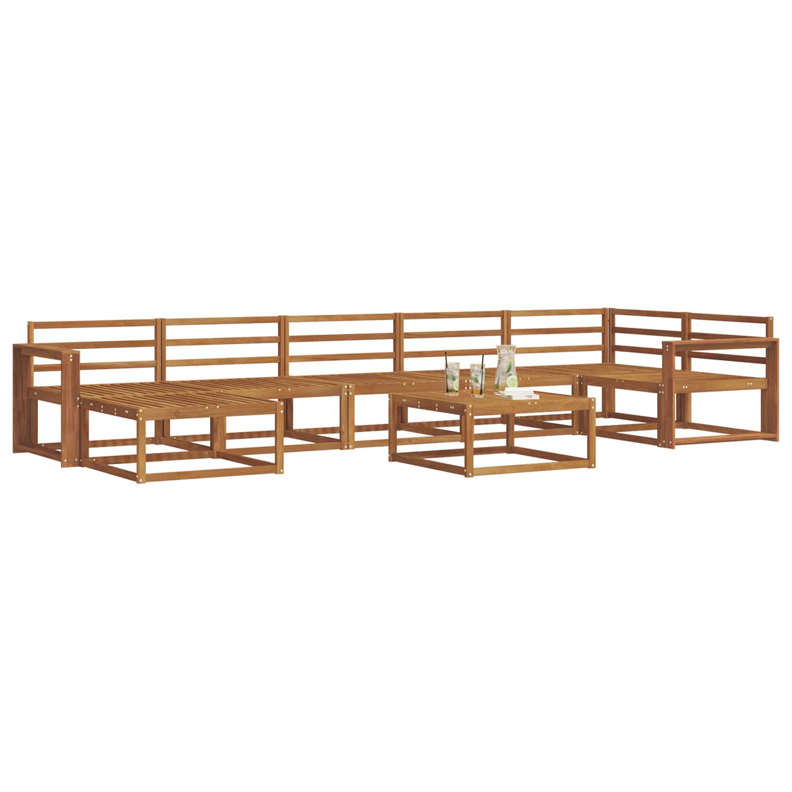 Outdoor-Sofagarnitur 8 pcs Natur Massivholz Akazie
