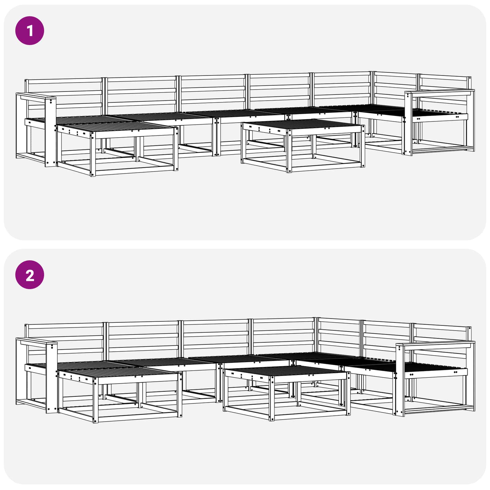 Outdoor-Sofagarnitur 8 pcs Natur Massivholz Akazie