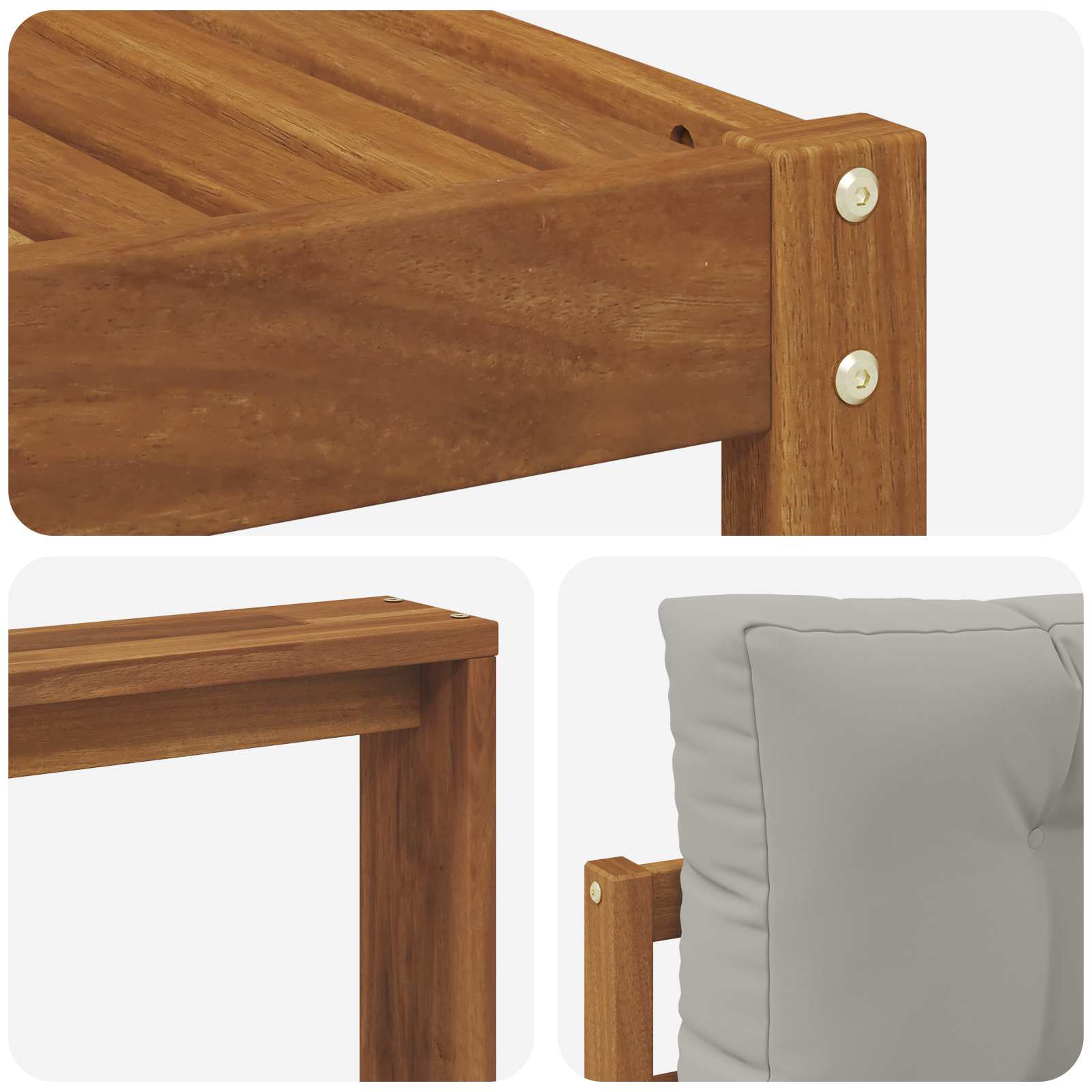 Outdoor-Sofagarnitur mit Kissen 8 pcs Natürlich und Hellgrau