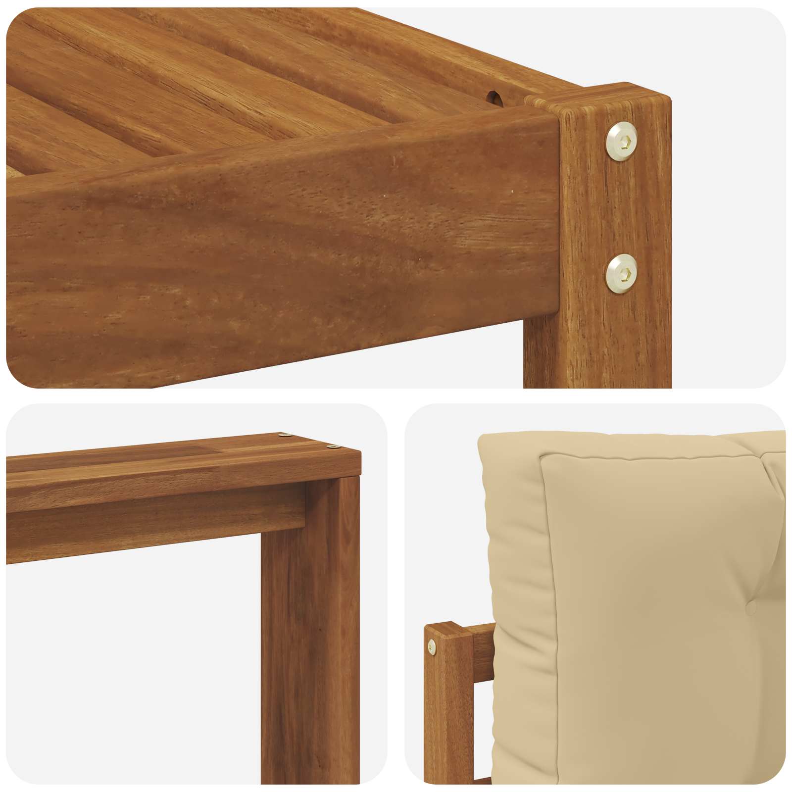 Outdoor-Sofagarnitur mit Kissen 8 pcs Natur und Beige