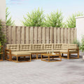 Outdoor-Sofagarnitur mit Kissen 8 pcs Natur und Beige