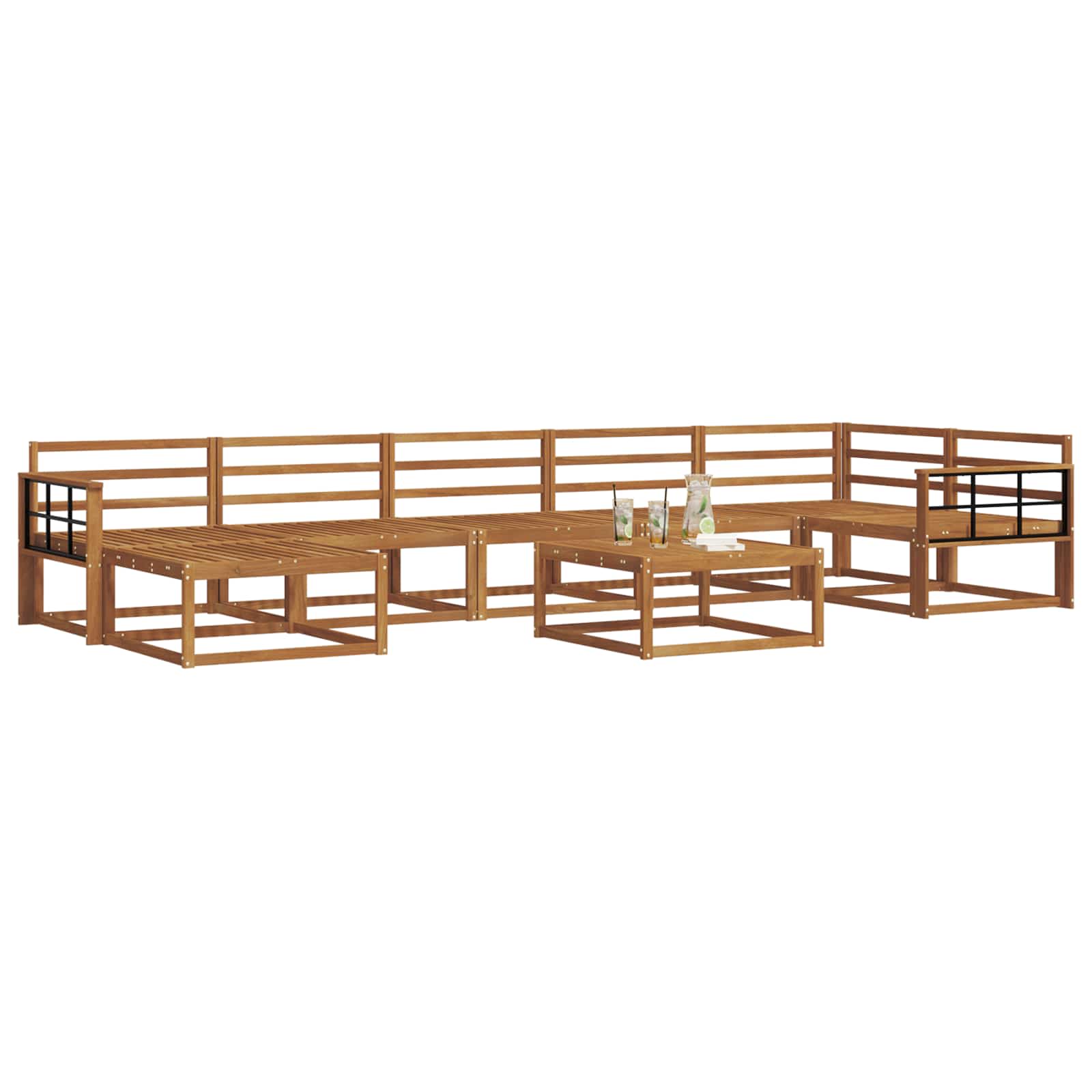 Outdoor-Sofagarnitur 8 pcs Natur Massivholz Akazie