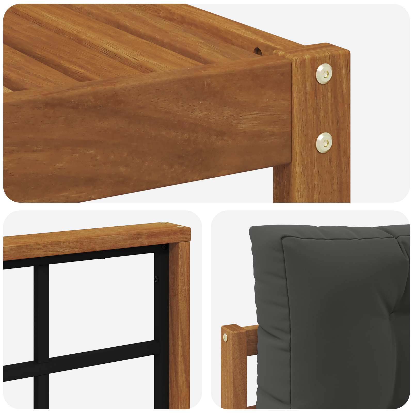 Outdoor-Sofagarnitur mit Kissen 8 pcs Natur und Anthrazit