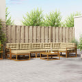 Outdoor-Sofagarnitur mit Kissen 8 pcs Natur und Beige