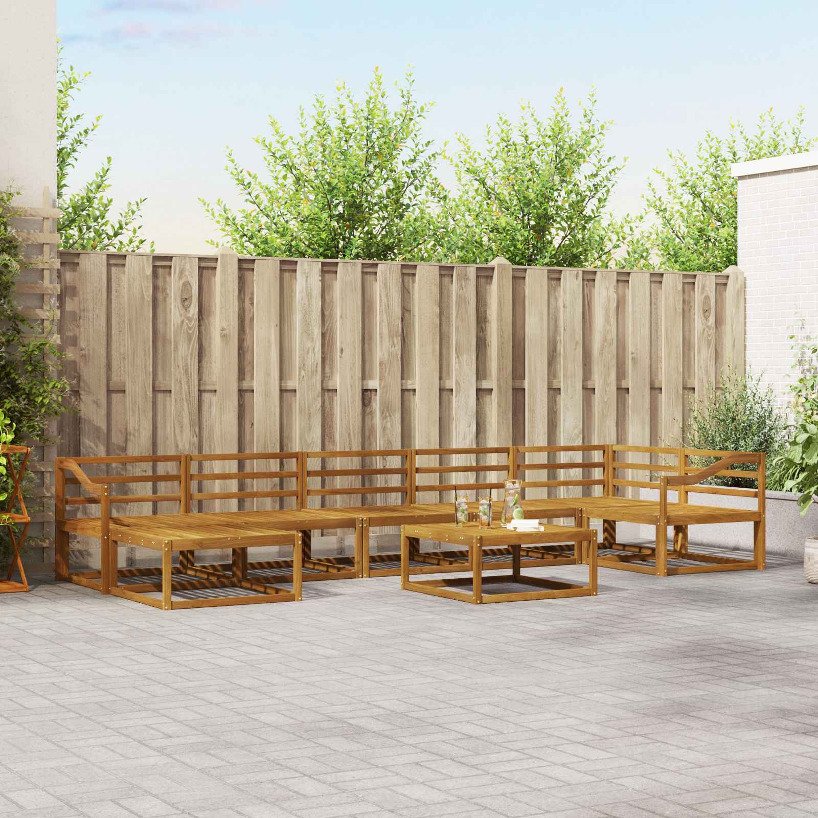 Outdoor-Sofagarnitur 8 pcs Natur Massivholz Akazie