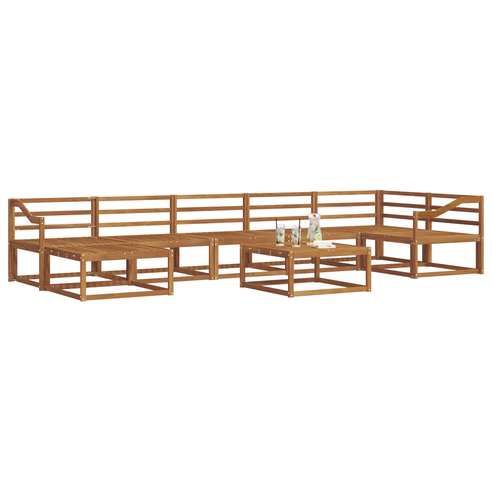 Outdoor-Sofagarnitur 8 pcs Natur Massivholz Akazie