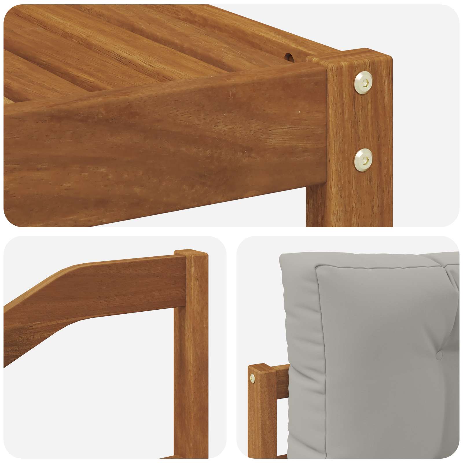Outdoor-Sofagarnitur mit Kissen 8 pcs Natürlich und Hellgrau