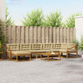 Outdoor-Sofagarnitur mit Kissen 8 pcs Natur und Beige
