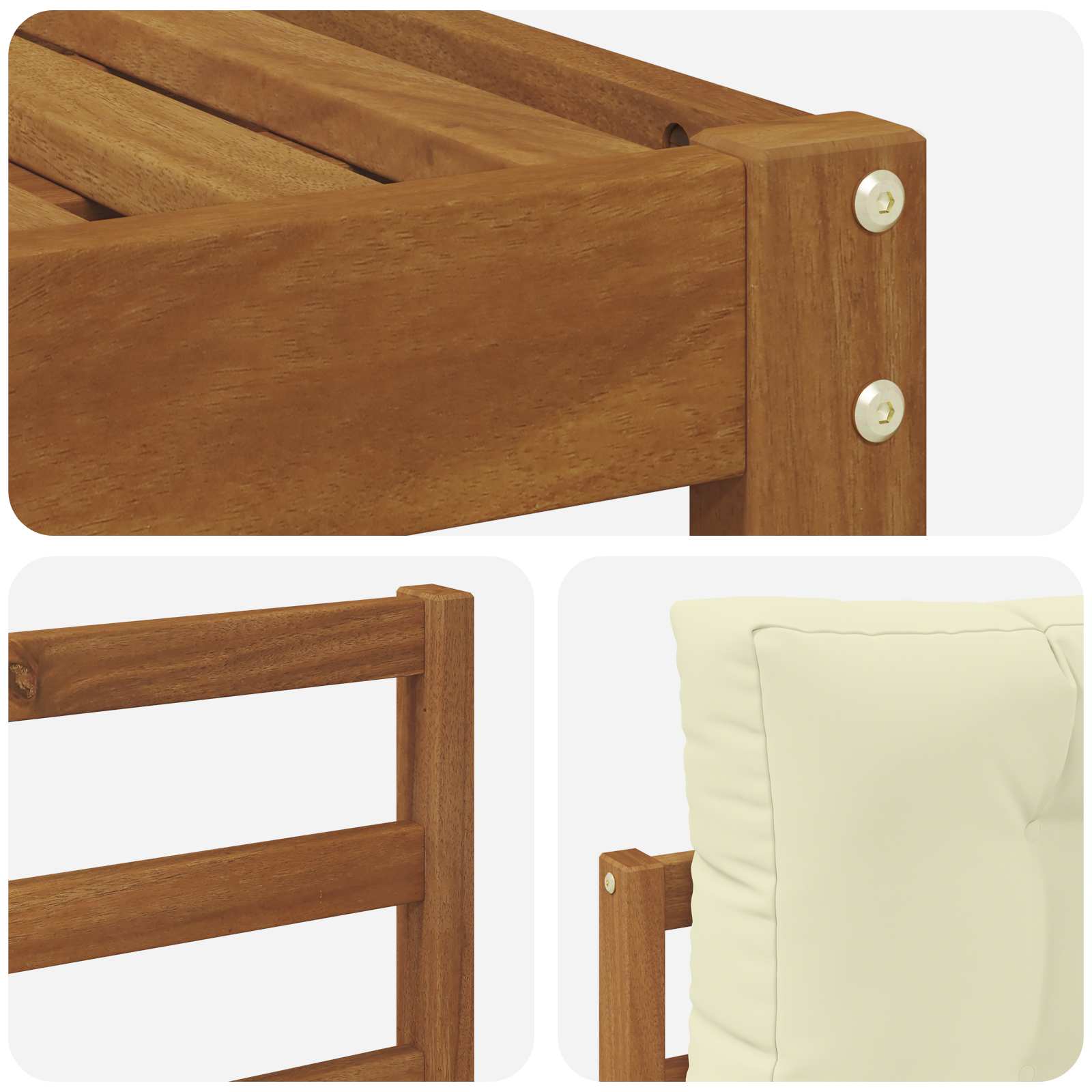 Outdoor-Sofagarnitur mit Kissen 6 pcs Natur und Creme