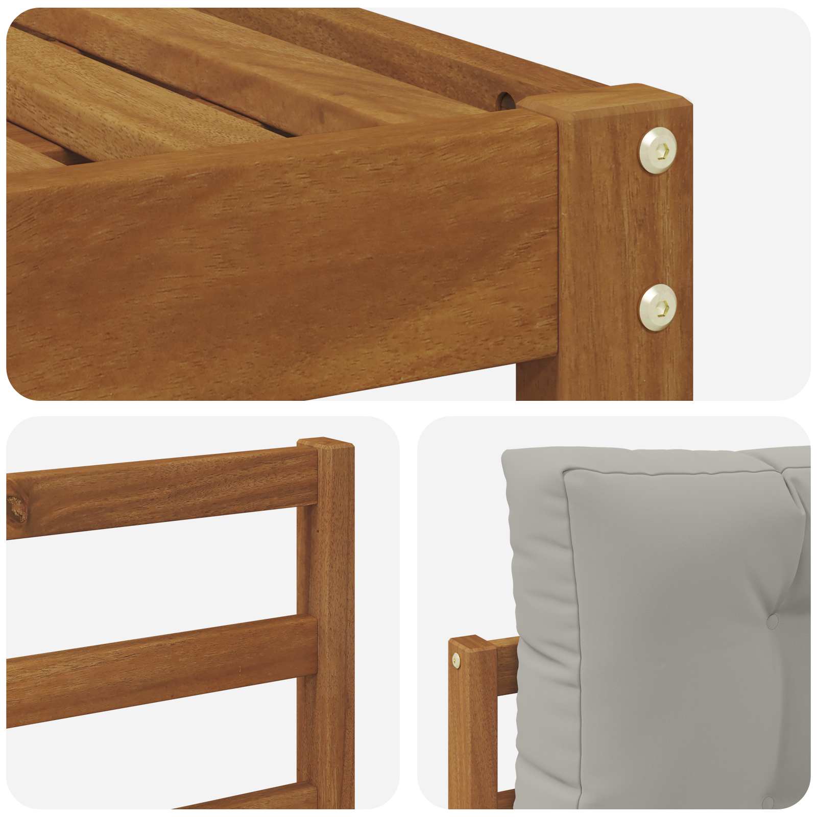 Outdoor-Sofagarnitur mit Kissen 6 pcs Natürlich und Hellgrau
