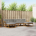 Outdoor-Sofagarnitur mit Kissen 6 pcs Natürlich und Hellgrau