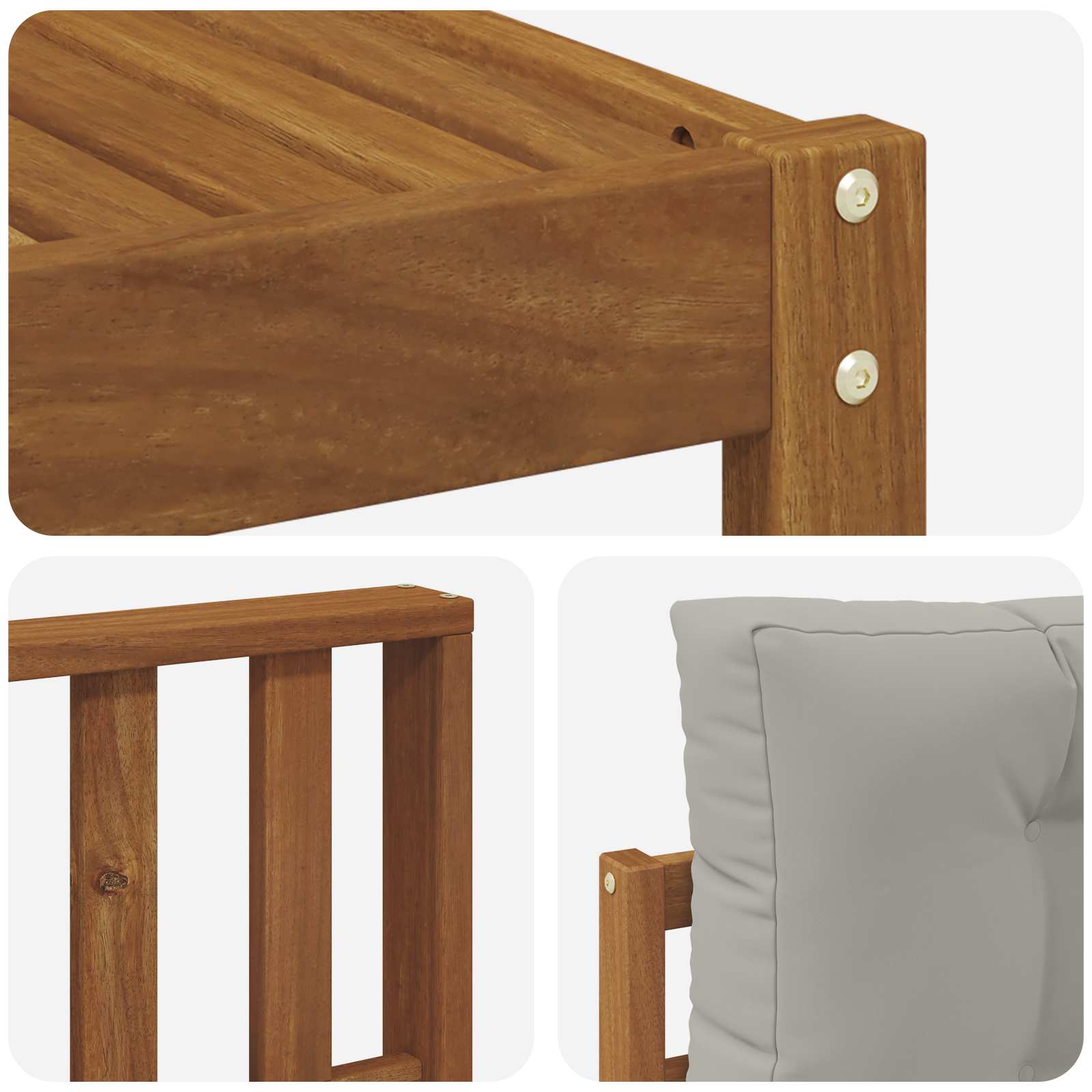 Outdoor-Sofagarnitur mit Kissen 6 pcs Natürlich und Hellgrau