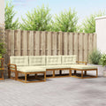 Outdoor-Sofagarnitur mit Kissen 6 pcs Natur und Creme