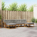Outdoor-Sofagarnitur mit Kissen 6 pcs Natürlich und Hellgrau