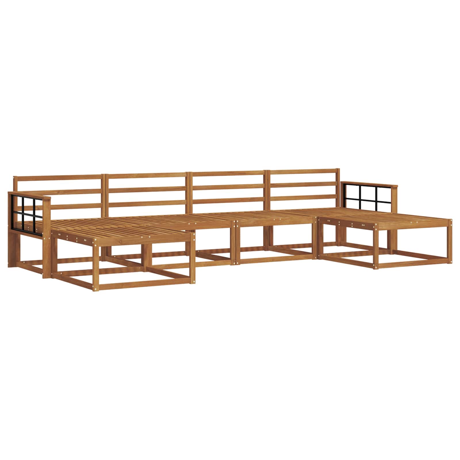 Outdoor-Sofagarnitur 6 pcs Natur Massivholz Akazie