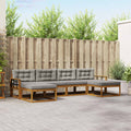 Outdoor-Sofagarnitur mit Kissen 6 pcs Natürlich und Hellgrau