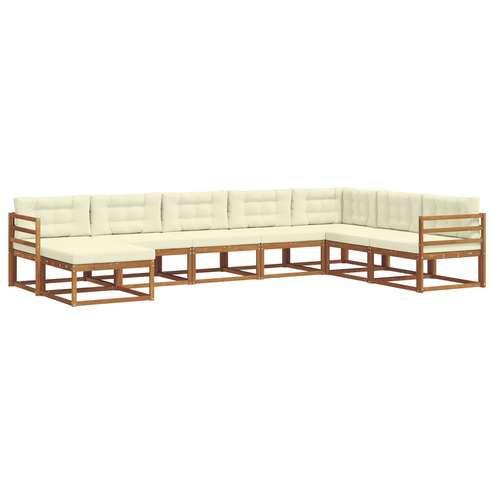Outdoor-Sofagarnitur mit Kissen 8 pcs Natur und Creme