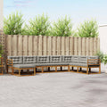 Outdoor-Sofagarnitur mit Kissen 8 pcs Natürlich und Hellgrau