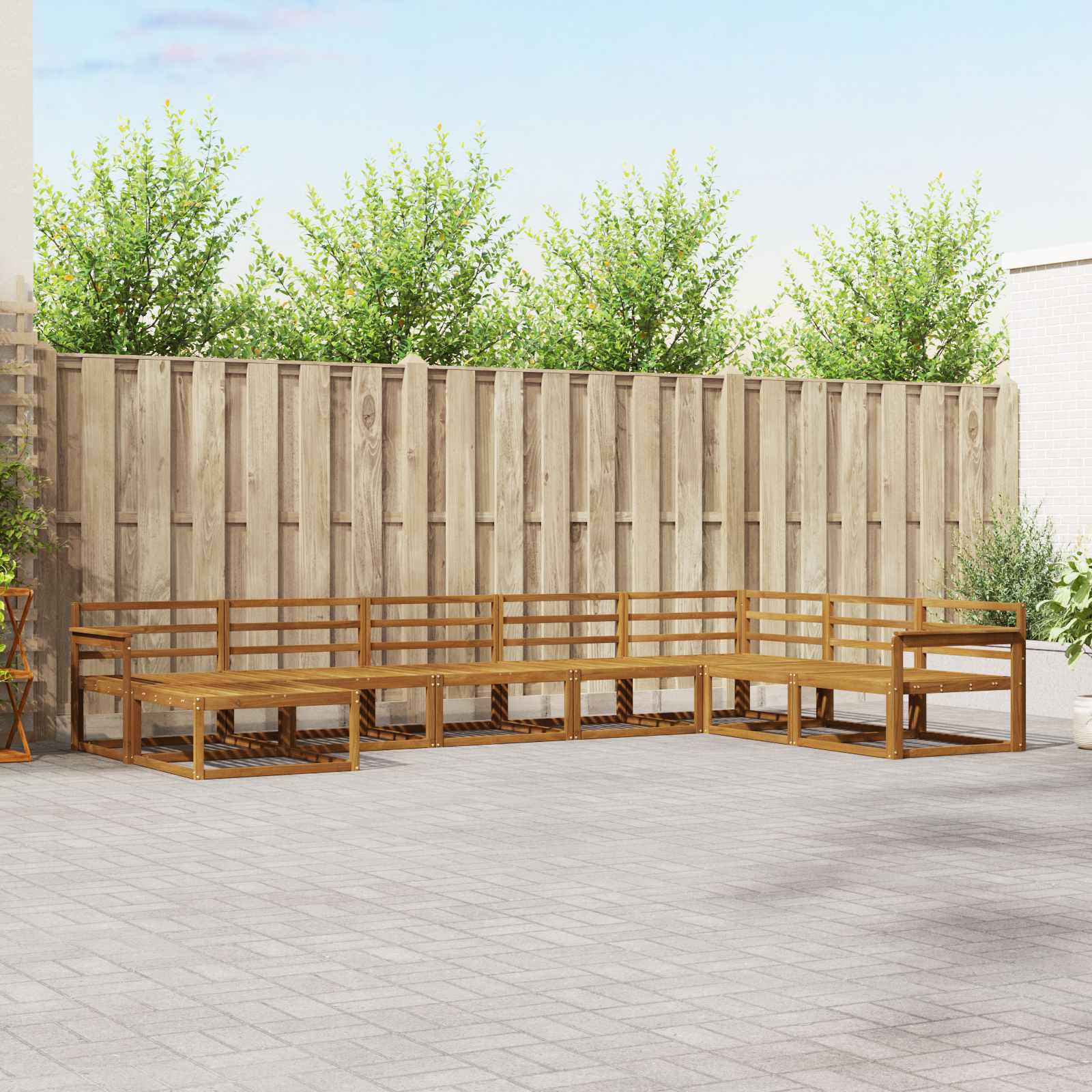 Outdoor-Sofagarnitur 8 pcs Natur Massivholz Akazie