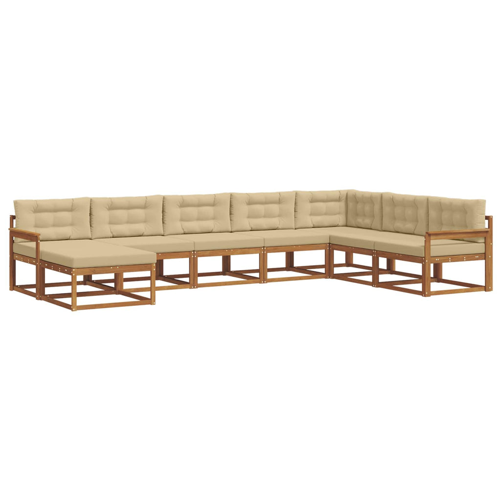 Outdoor-Sofagarnitur mit Kissen 8 pcs Natur und Beige