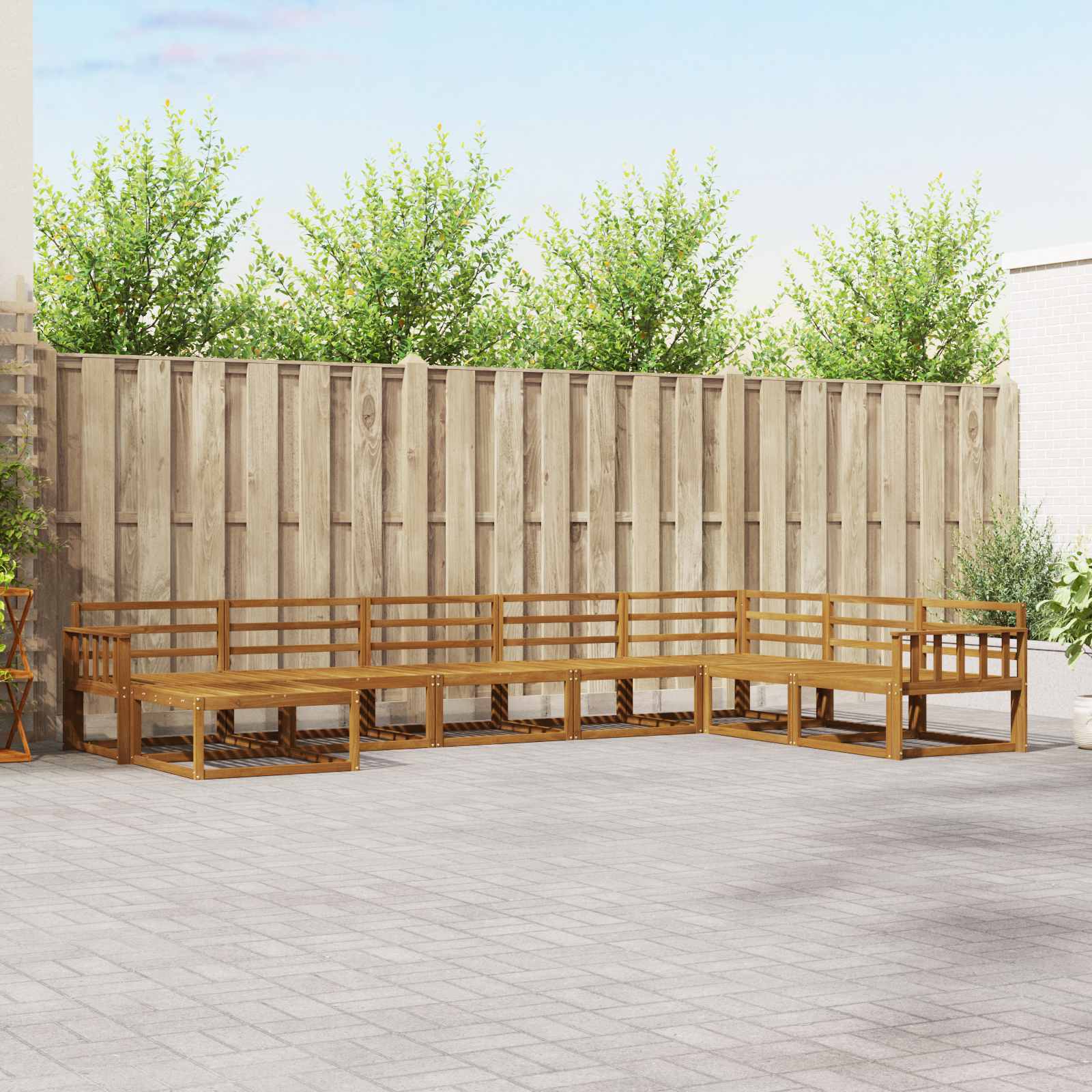 Outdoor-Sofagarnitur 8 pcs Natur Massivholz Akazie
