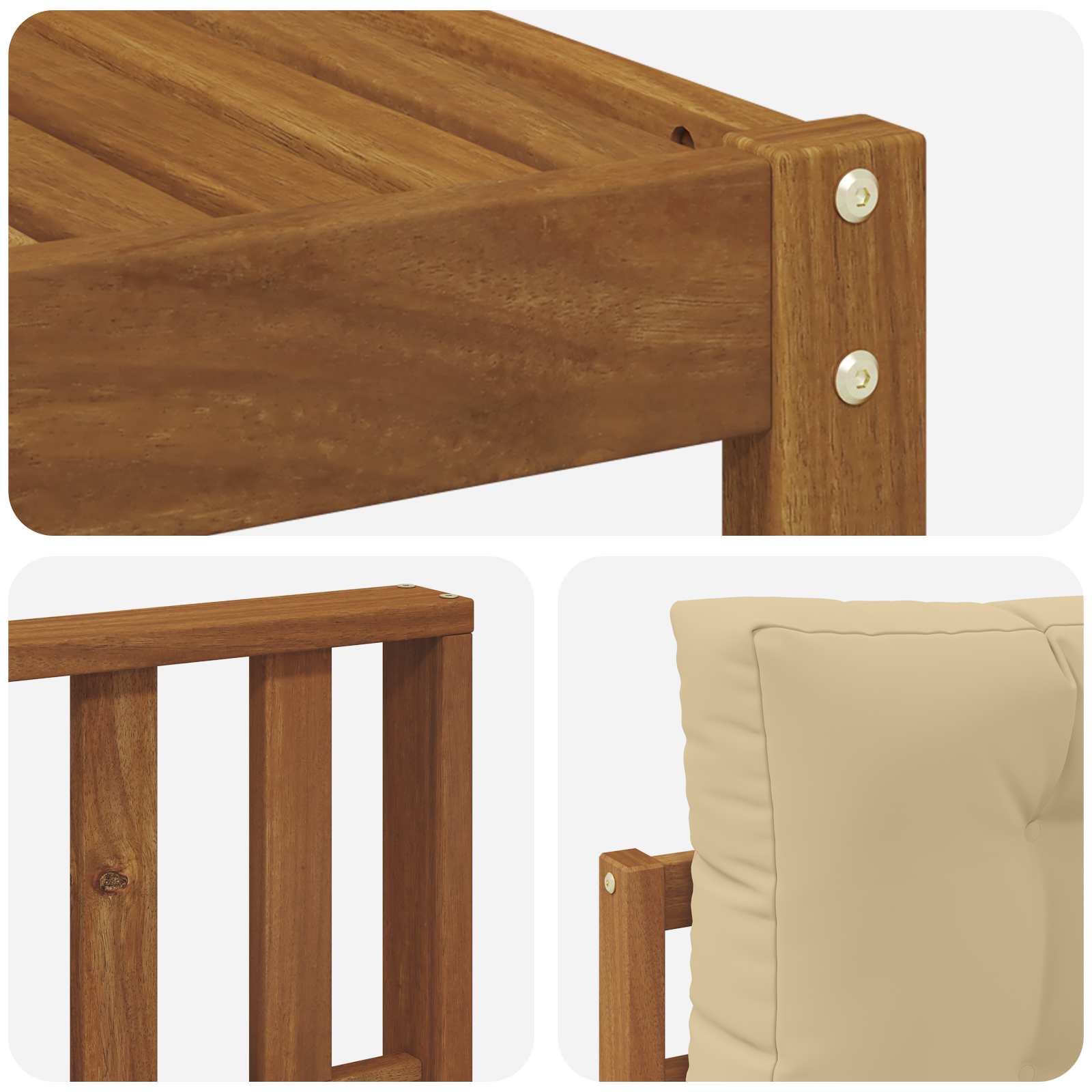 Outdoor-Sofagarnitur mit Kissen 8 pcs Natur und Beige