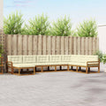 Outdoor-Sofagarnitur mit Kissen 8 pcs Natur und Creme