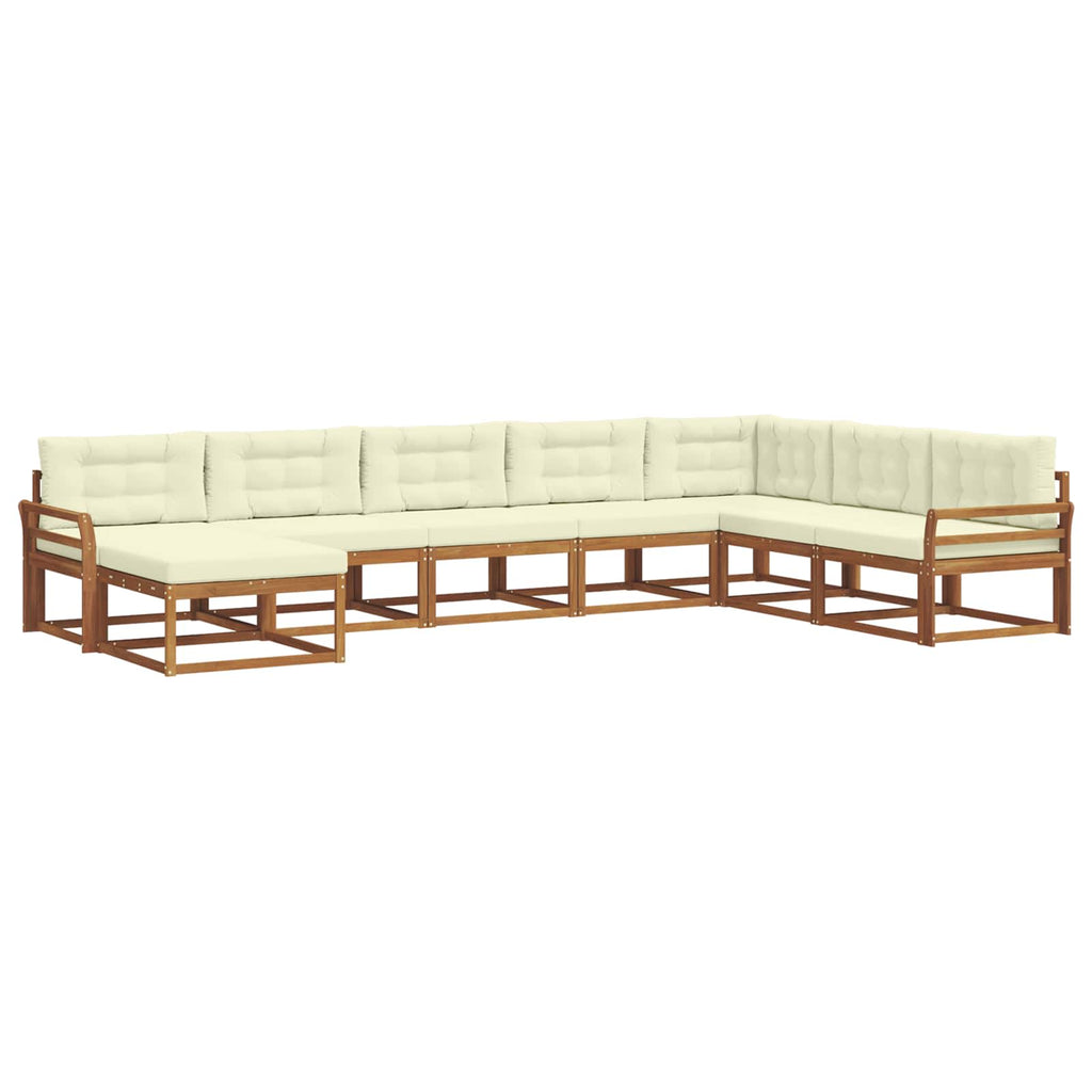 Outdoor-Sofagarnitur mit Kissen 8 pcs Natur und Creme