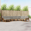 Outdoor-Sofagarnitur mit Kissen 8 pcs Natürlich und Hellgrau