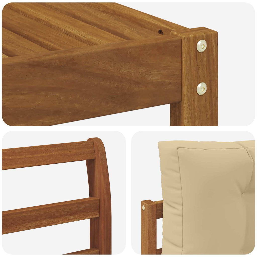Outdoor-Sofagarnitur mit Kissen 8 pcs Natur und Beige