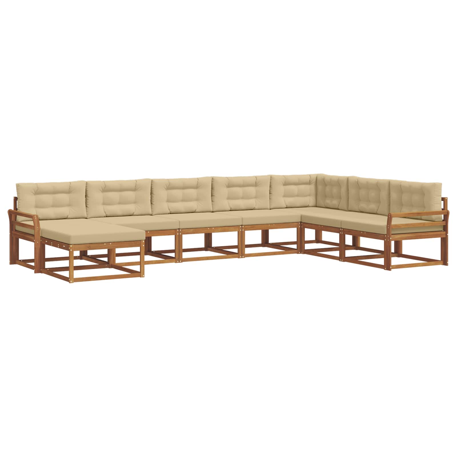 Outdoor-Sofagarnitur mit Kissen 8 pcs Natur und Beige
