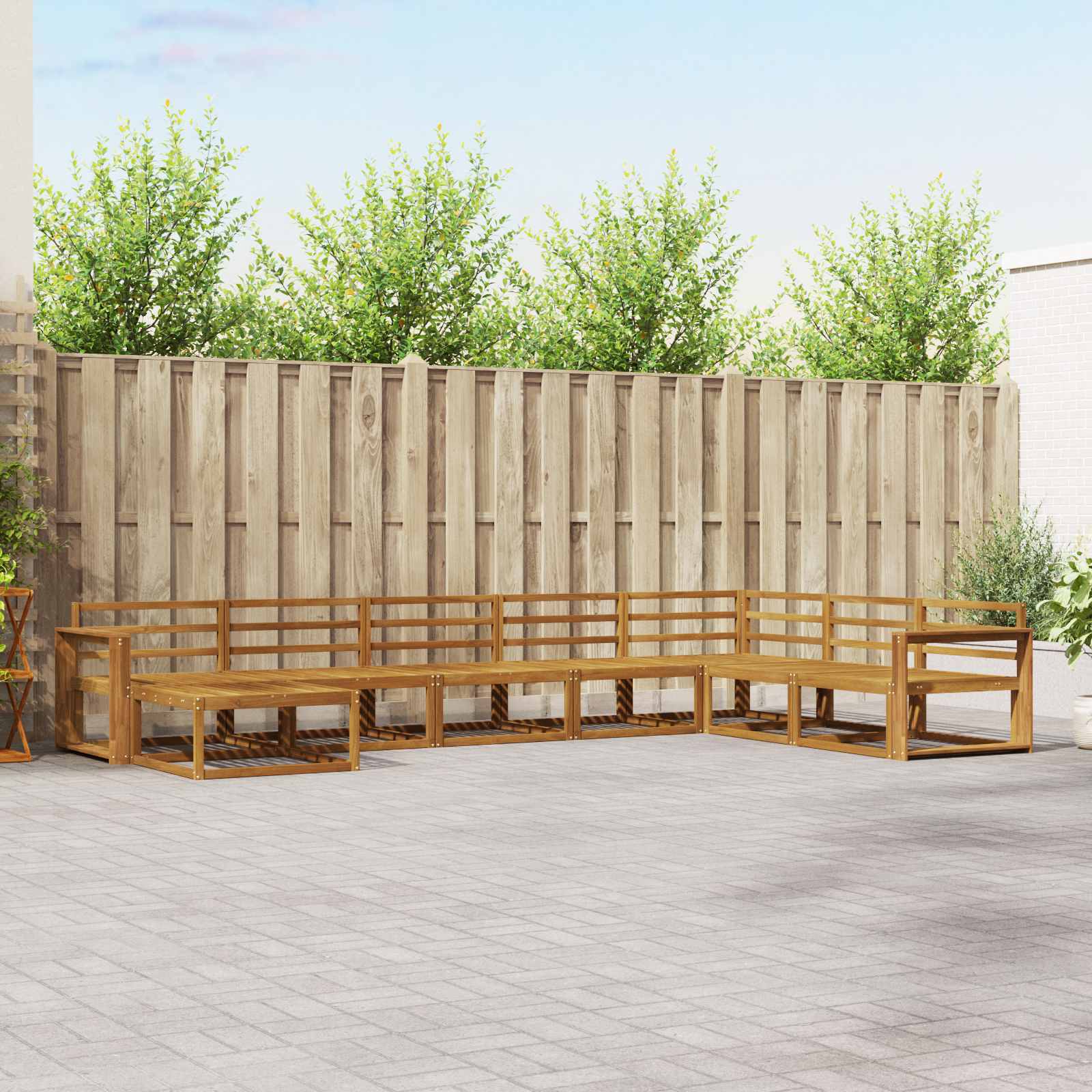 Outdoor-Sofagarnitur 8 pcs Natur Massivholz Akazie