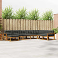 Outdoor-Sofagarnitur mit Kissen 8 pcs Natur und Anthrazit