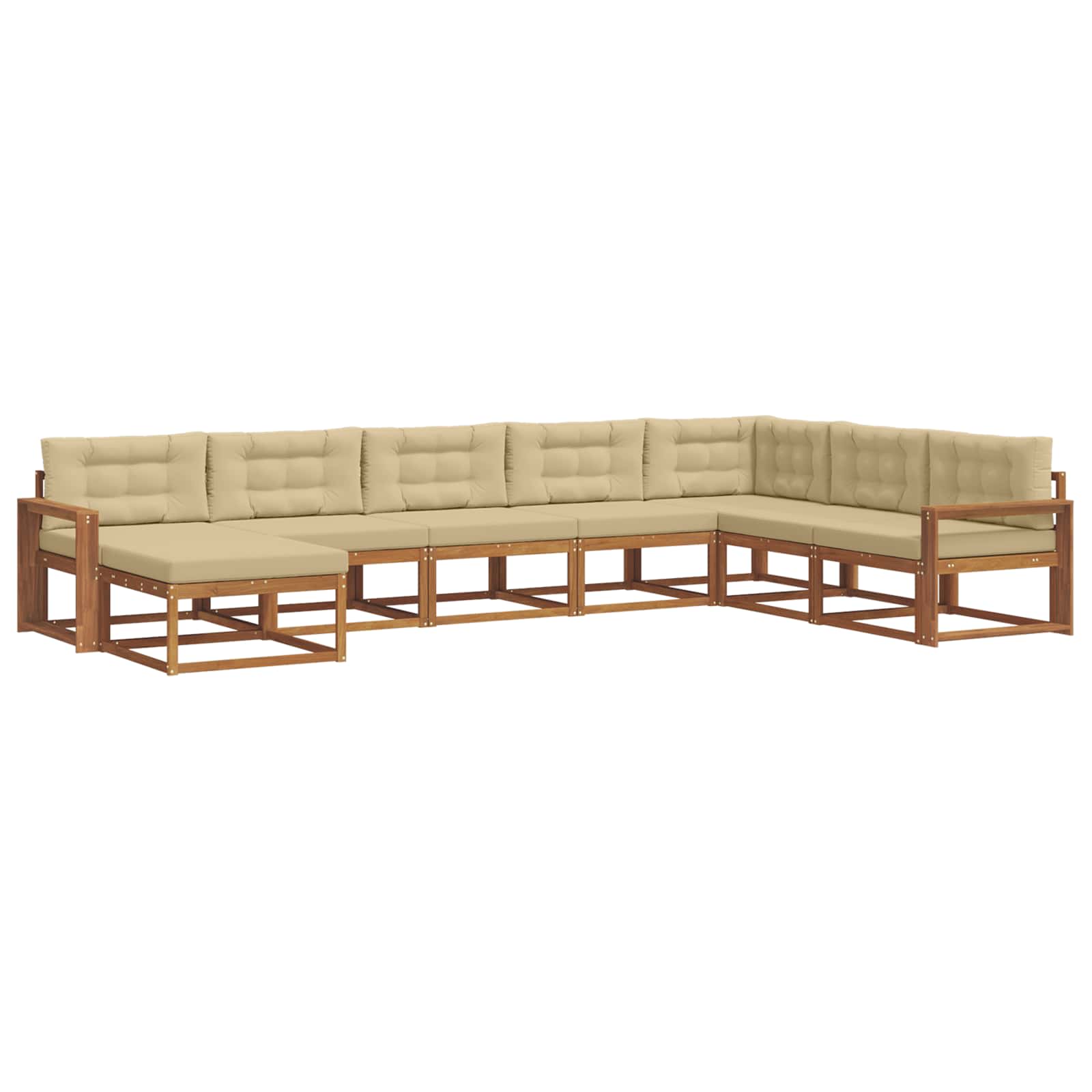Outdoor-Sofagarnitur mit Kissen 8 pcs Natur und Beige